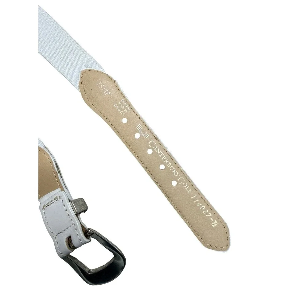 Canterbury Golf Women's Belt Size XSmall White 114027-7 Sliver Buckle